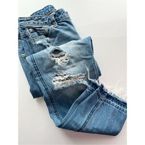 Abercrombie & Fitch • Lighter Wash Destructed Slim Jeans